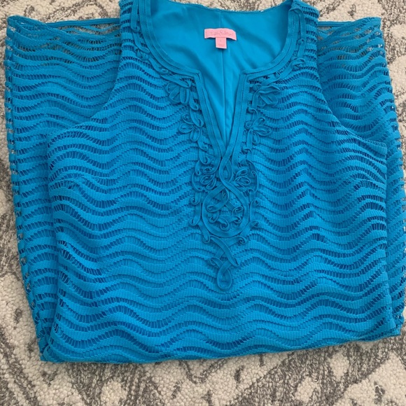 Lilly Pulitzer Blue Sleeveless Dress - Picture 2 of 4